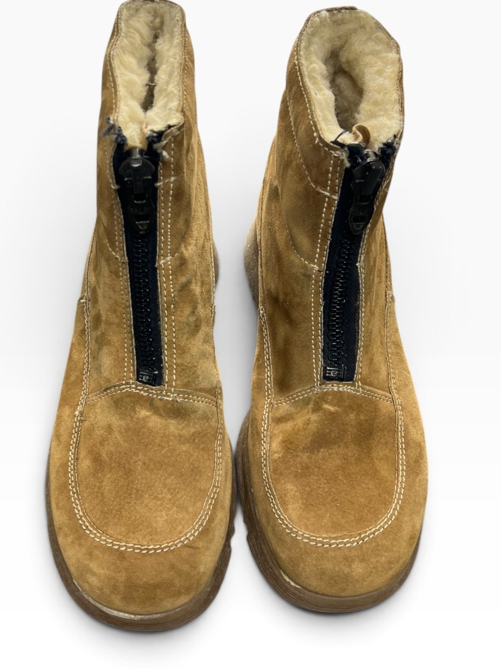 Rare Vintage 1970s Hush Puppies Tan Suede Winter Boots Size 12M